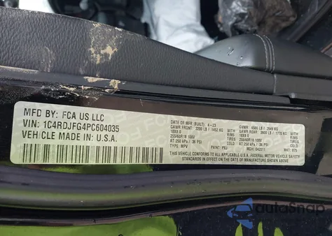 2023 Dodge Durango Pursuit Awd из США, поврежденный, VIN 1C4RDJFG4PC604035